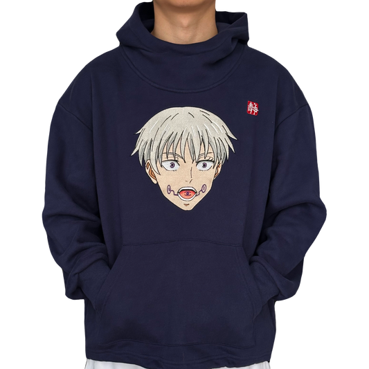 High-Neck Fleece Pullover Hoodie